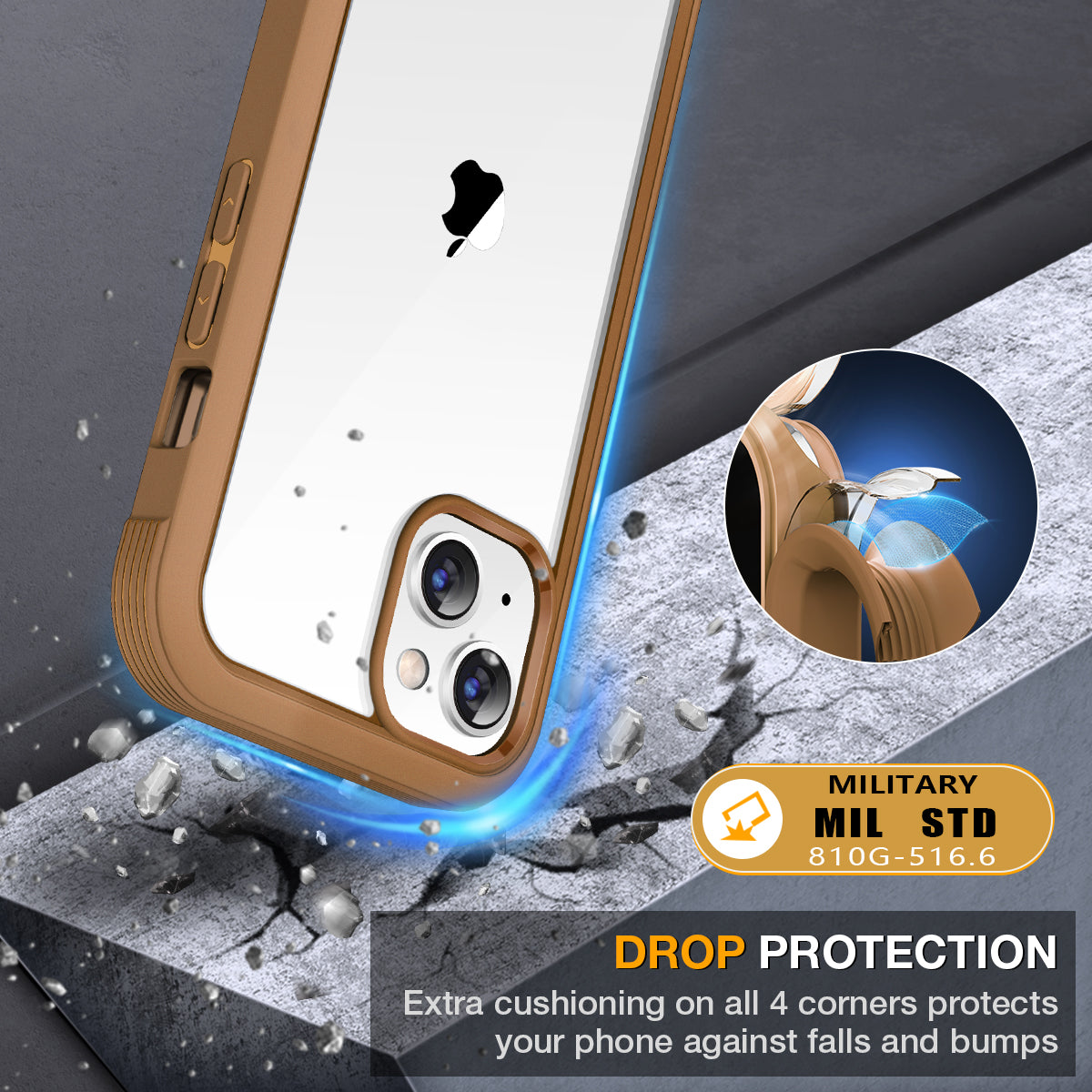 Miracase Compatible with iPhone 13 case 6.1 inch, [Glass Instead Plastic] with Built-in 9H Tempered Glass Screen Protector for iPhone 13,2021 Upgrade Full-Body Glass Clear Case