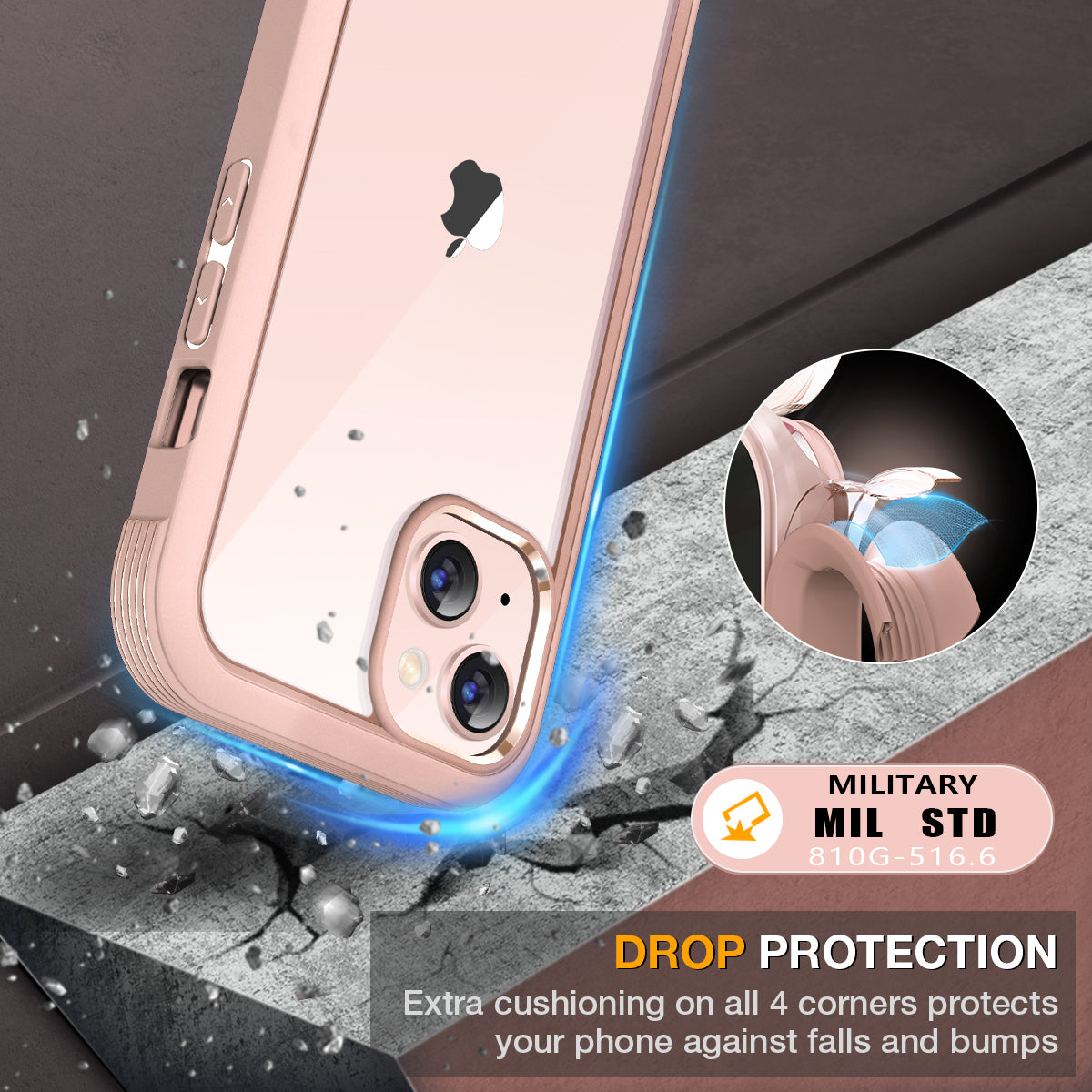 Miracase Compatible with iPhone 13 case 6.1 inch, [Glass Instead Plastic] with Built-in 9H Tempered Glass Screen Protector for iPhone 13,2021 Upgrade Full-Body Glass Clear Case