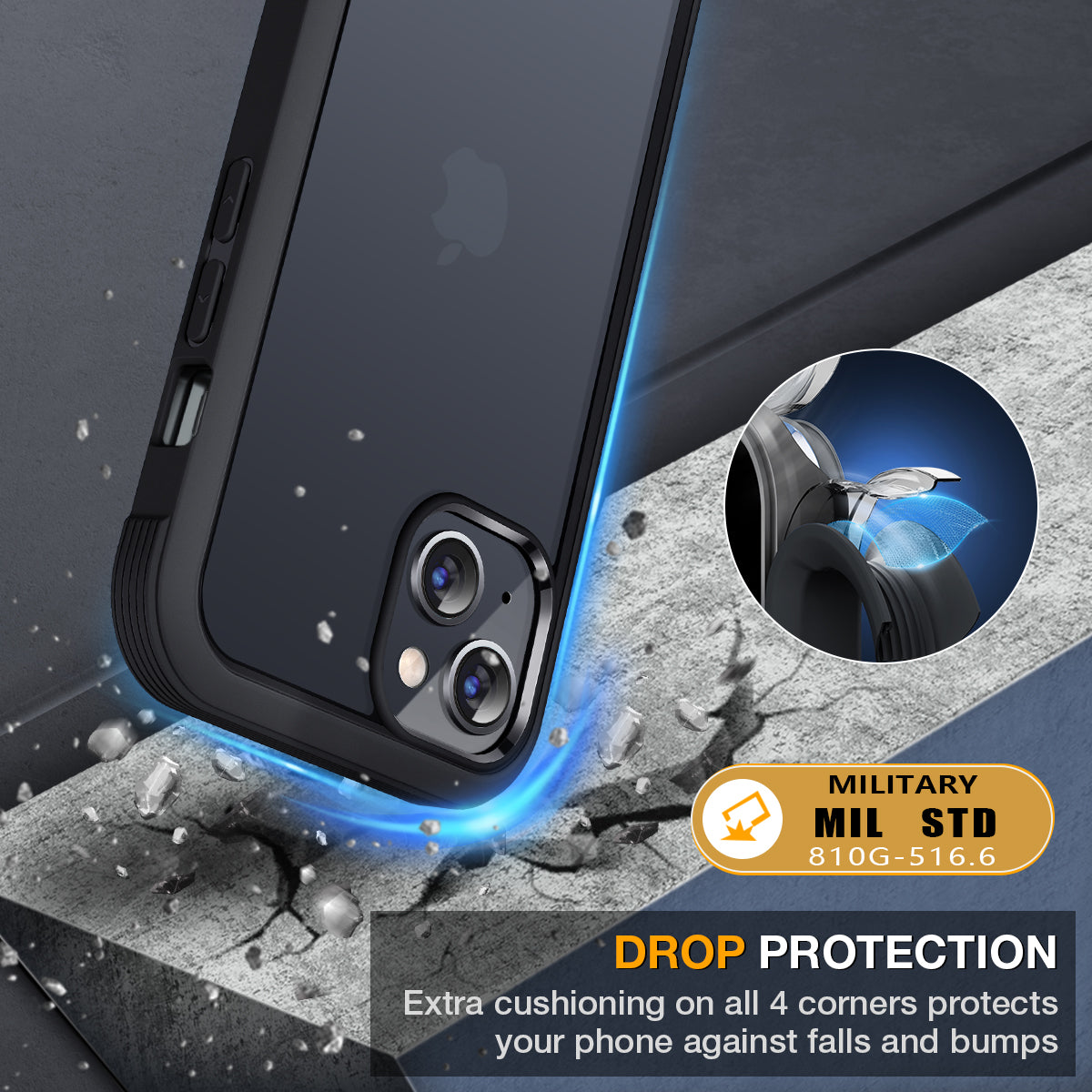 Miracase Compatible with iPhone 13 case 6.1 inch, [Glass Instead Plastic] with Built-in 9H Tempered Glass Screen Protector for iPhone 13,2021 Upgrade Full-Body Glass Clear Case