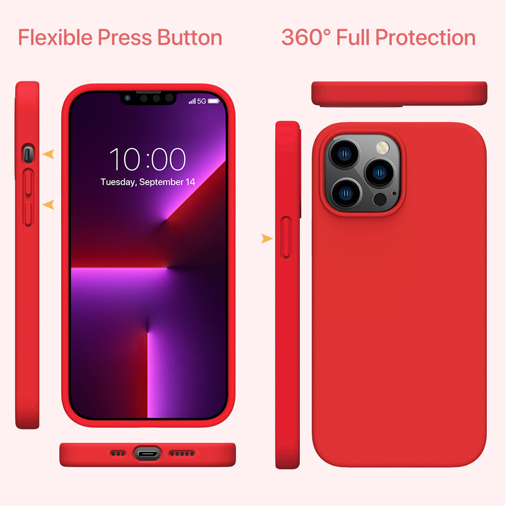 Miracase Designed for iPhone 13 Pro MAX Case, [6X Military Protection Tested] Soft Silicone Case with Anti-Scratch Microfiber Lining,Shockproof Protective Slim Thin Case