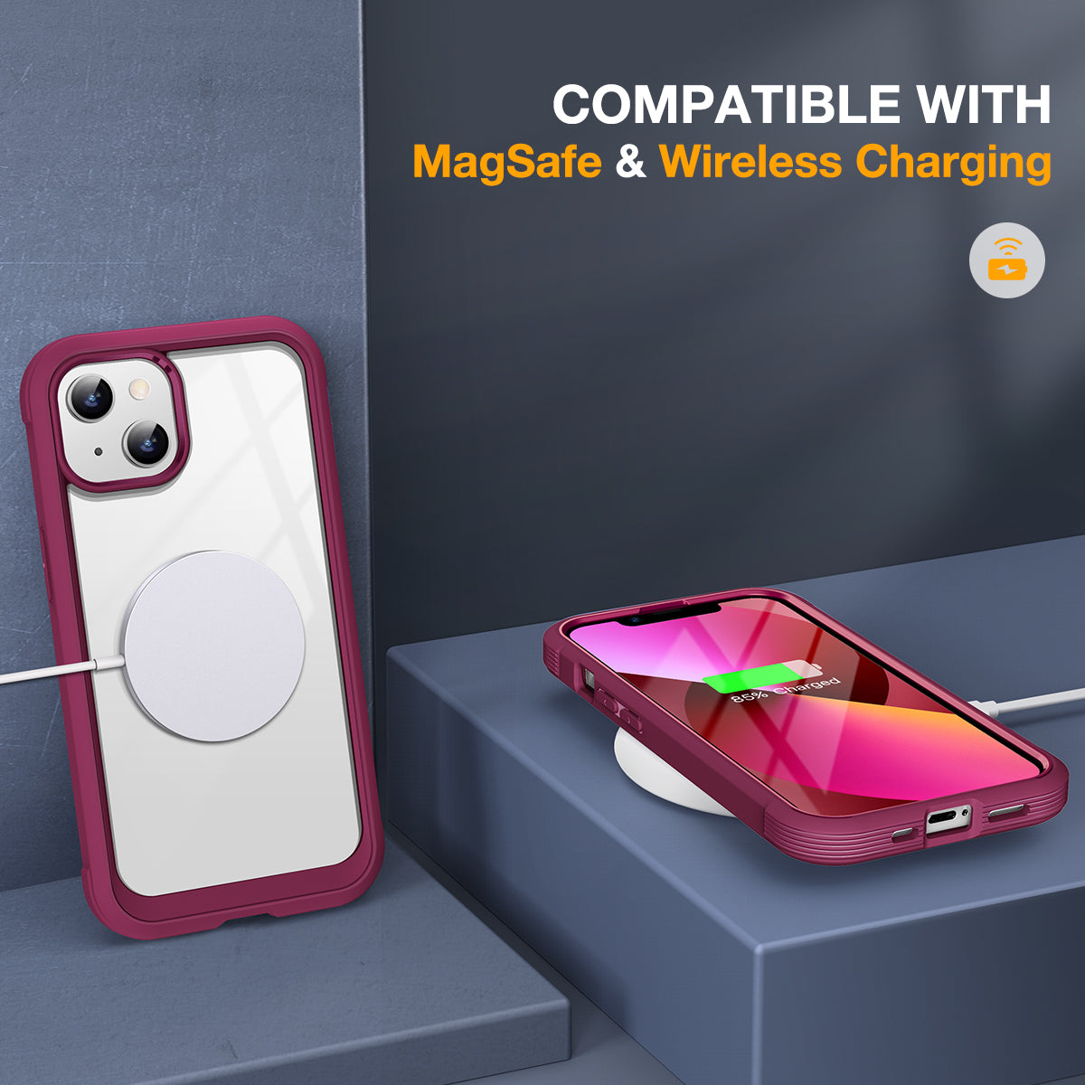 Miracase Compatible with iPhone 13 case 6.1 inch, [Glass Instead Plastic] with Built-in 9H Tempered Glass Screen Protector for iPhone 13,2021 Upgrade Full-Body Glass Clear Case