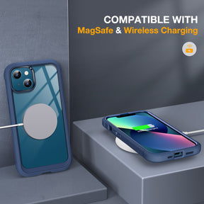 Miracase Compatible with iPhone 13 Mini case 5.4 inch, 2021 Upgrade Full-Body Glass Clear Case Bumper Case with Built-in 9H Tempered Glass Screen Protector for iPhone 13 Mini
