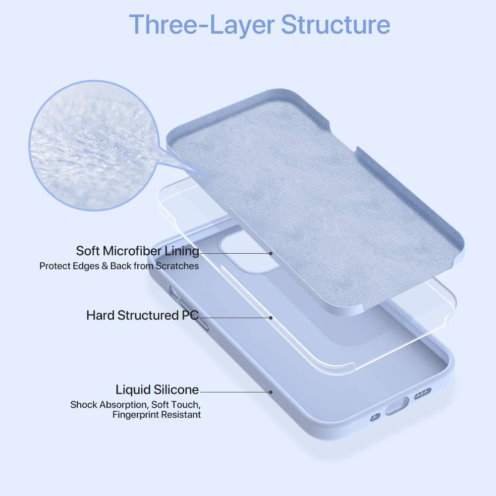 Miracase Compatible with iPhone 12 Case and iPhone 12 Pro Case, Liquid Silicone Gel Rubber Full Body Protection Shockproof Drop Protection Phone Case for iPhone 12/12 Pro 6.1 inch