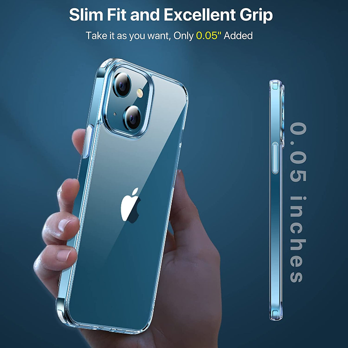 Miracase Crystal Clear Compatible with iPhone 13 Case, [Anti-Yellowing] Shockproof Protective Slim Phone Case 6.1 inch 2021