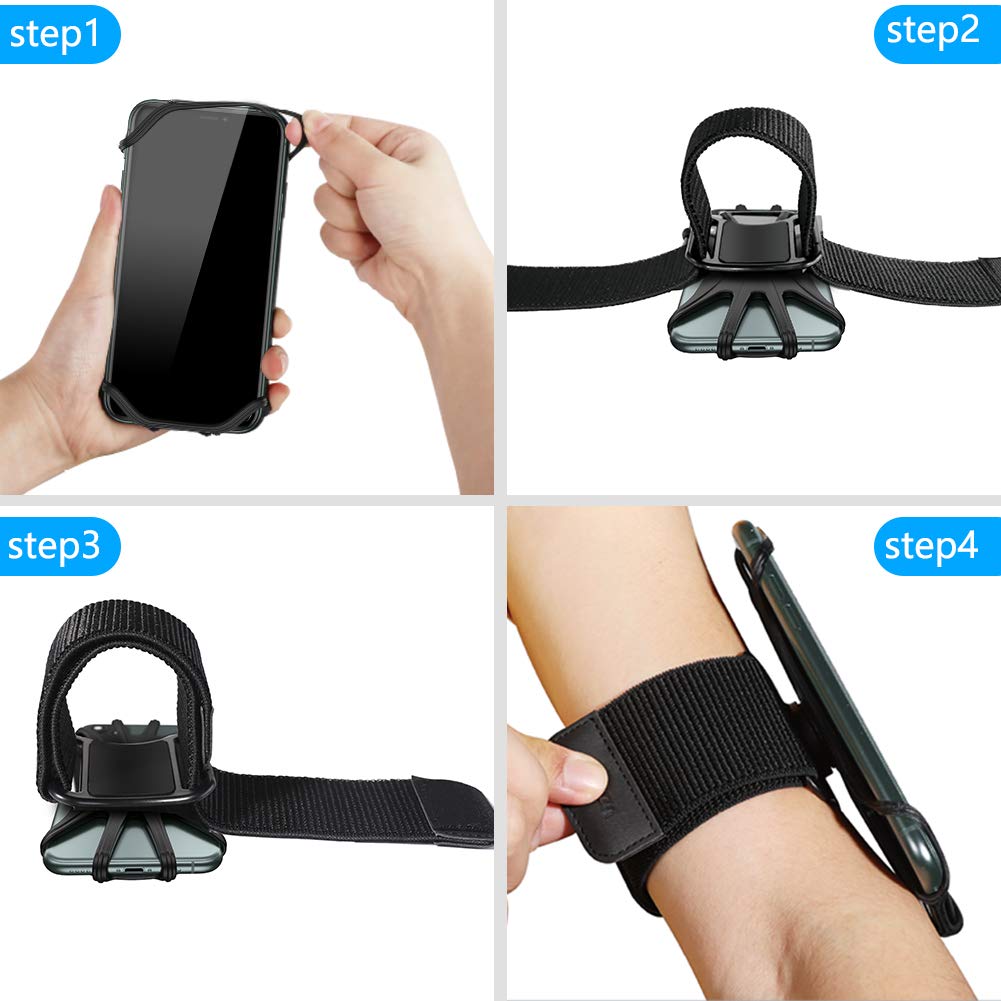 VUP Phone Armband,360° Rotatable Running Armband for Phone with Elastic Arm Band