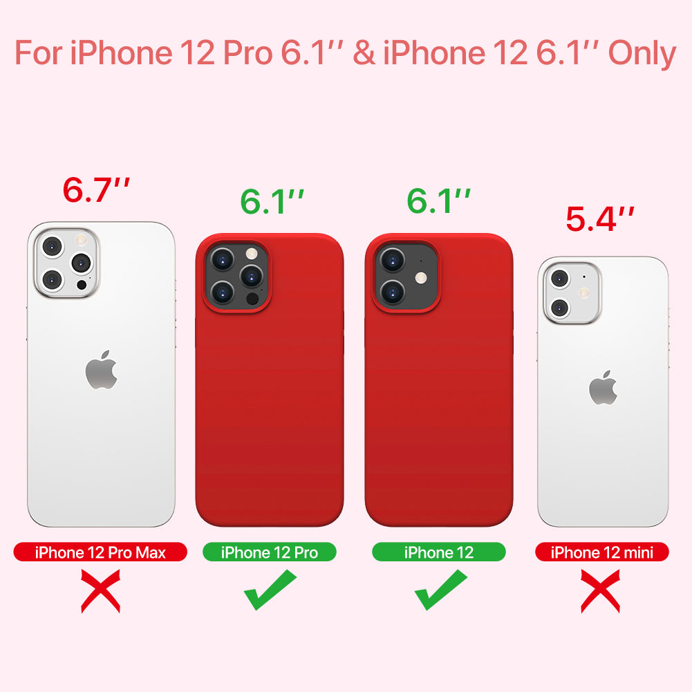 Miracase Compatible with iPhone 12 Case and iPhone 12 Pro Case, Liquid Silicone Gel Rubber Full Body Protection Shockproof Drop Protection Phone Case for iPhone 12/12 Pro 6.1 inch