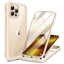 Miracase Glass Case for iPhone 13 Pro Max 6.7 inch, 2022 Upgrade Full-Body Clear Bumper Case with Built-in 9H Tempered Glass Screen Protector for iPhone 13 Pro Max