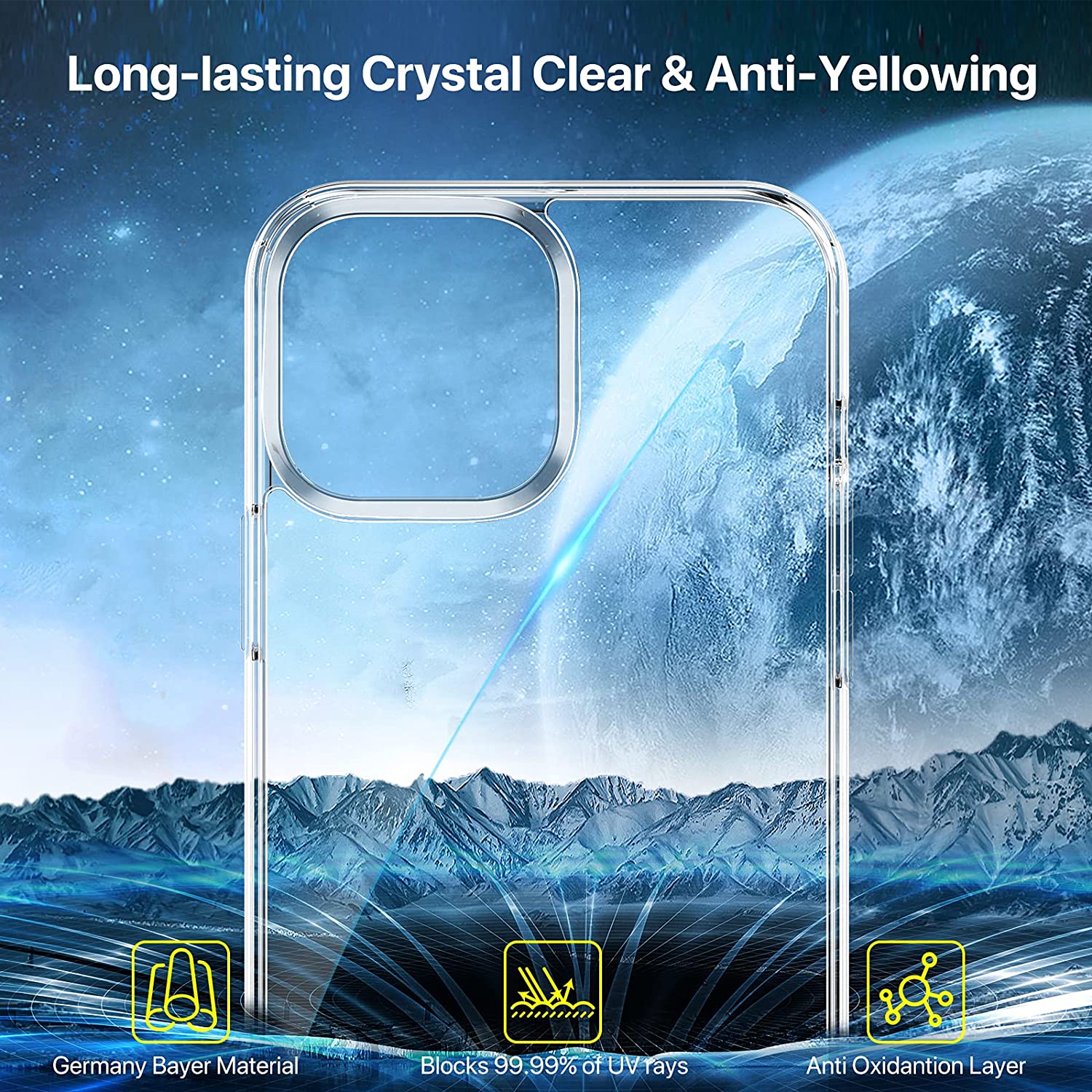 Miracase Crystal Clear Compatible with iPhone 13 Case, [Anti-Yellowing] Shockproof Protective Slim Phone Case 6.1 inch 2021