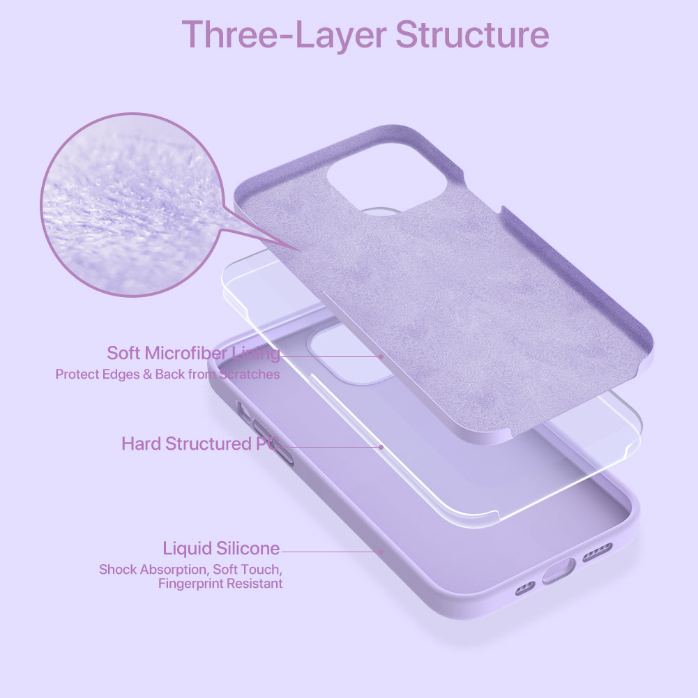 Miracase Compatible with iPhone 12 Case and iPhone 12 Pro Case, Liquid Silicone Gel Rubber Full Body Protection Shockproof Drop Protection Phone Case for iPhone 12/12 Pro 6.1 inch