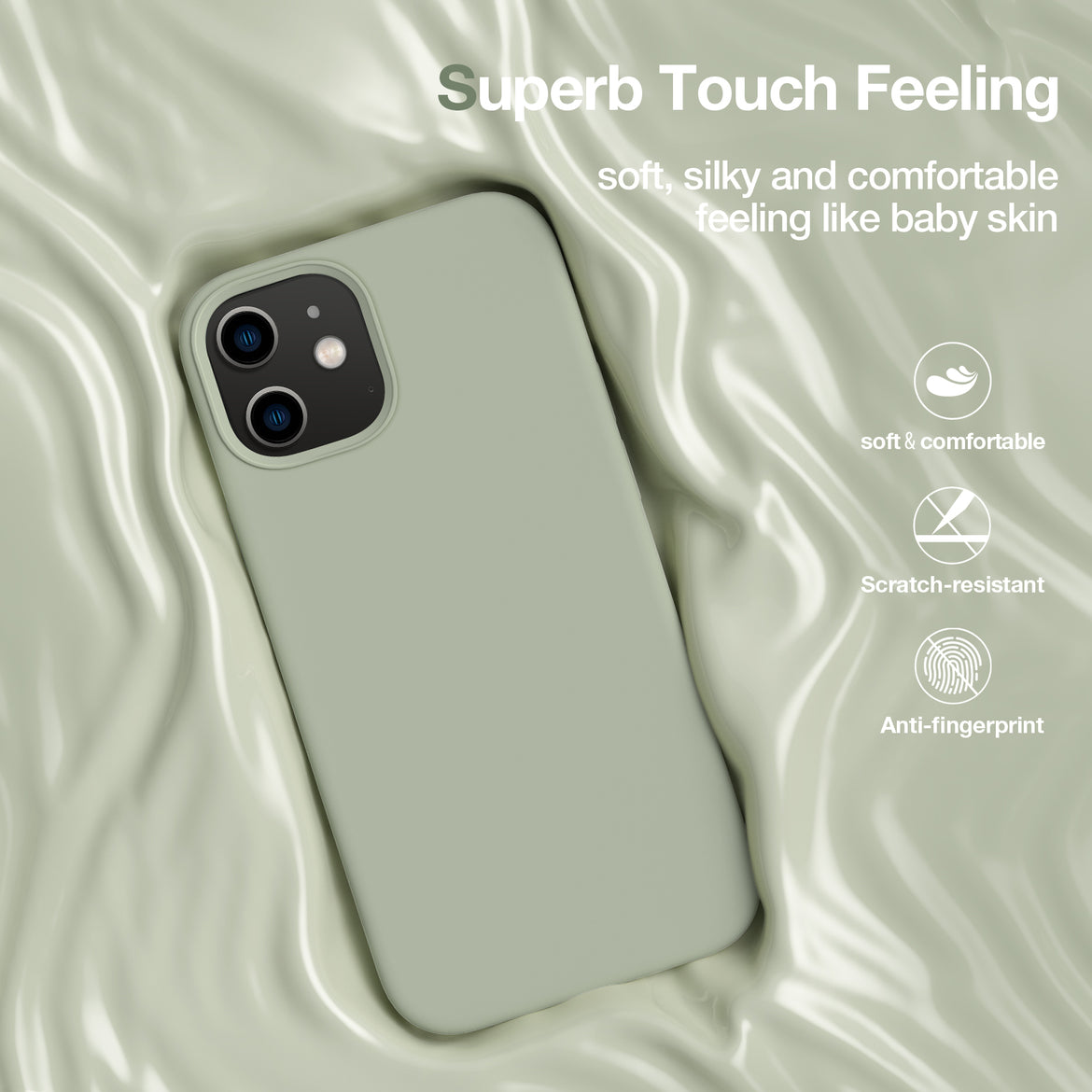 Miracase Compatible with iPhone 12 Case and iPhone 12 Pro Case, Liquid Silicone Gel Rubber Full Body Protection Shockproof Drop Protection Phone Case for iPhone 12/12 Pro 6.1 inch