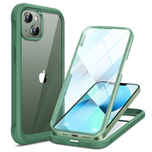 Miracase Compatible with iPhone 13 case 6.1 inch, [Glass Instead Plastic] with Built-in 9H Tempered Glass Screen Protector for iPhone 13,2021 Upgrade Full-Body Glass Clear Case
