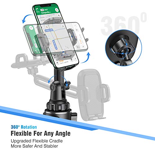Car Phone Holder Mount, Phone Mount for Car Universal 360 Adjustable Phone  Holder , Car Cup Holder for All Smartphones 